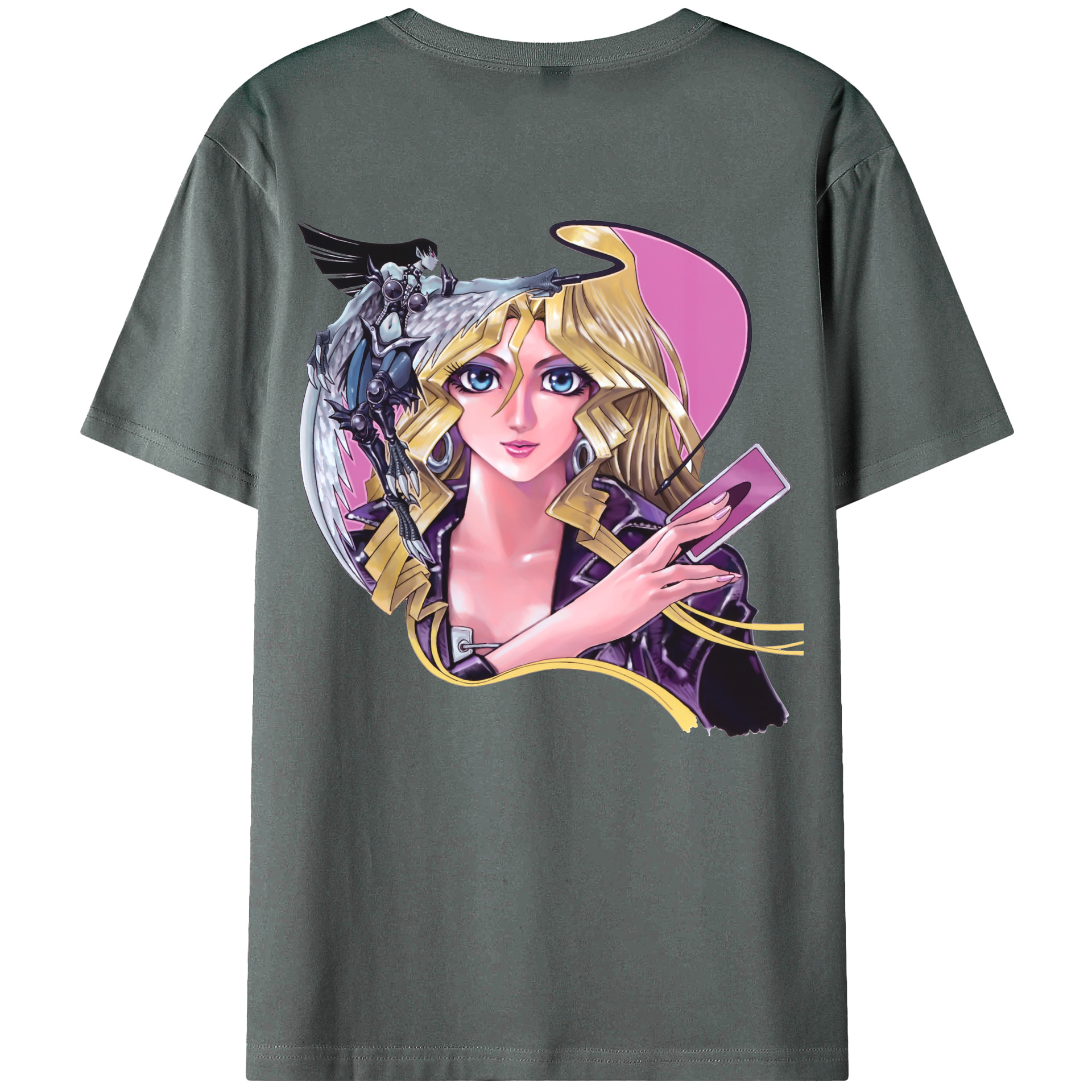 （画像用） 遊☆戯☆王 Yu-Gi-Oh! 綿100％ メンズ半袖Tシャツ（バックプリント） 通気性
